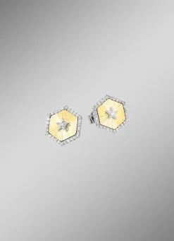 Damen Mona Ohrschmuck<Ohrstecker in Bicolor mit 2 Brillanten und 60 Diamanten
