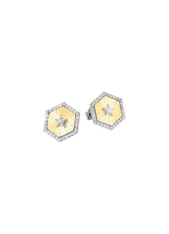 Damen Mona Ohrschmuck<Ohrstecker in Bicolor mit 2 Brillanten und 60 Diamanten