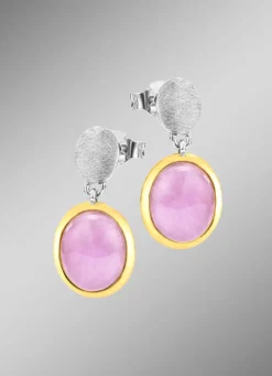 Sale Ohrstecker in Bicolor mit Milky-Kunzit Damen Ohrschmuck