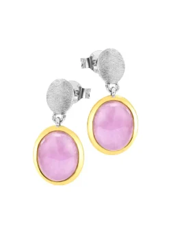 Sale Ohrstecker in Bicolor mit Milky-Kunzit Damen Ohrschmuck