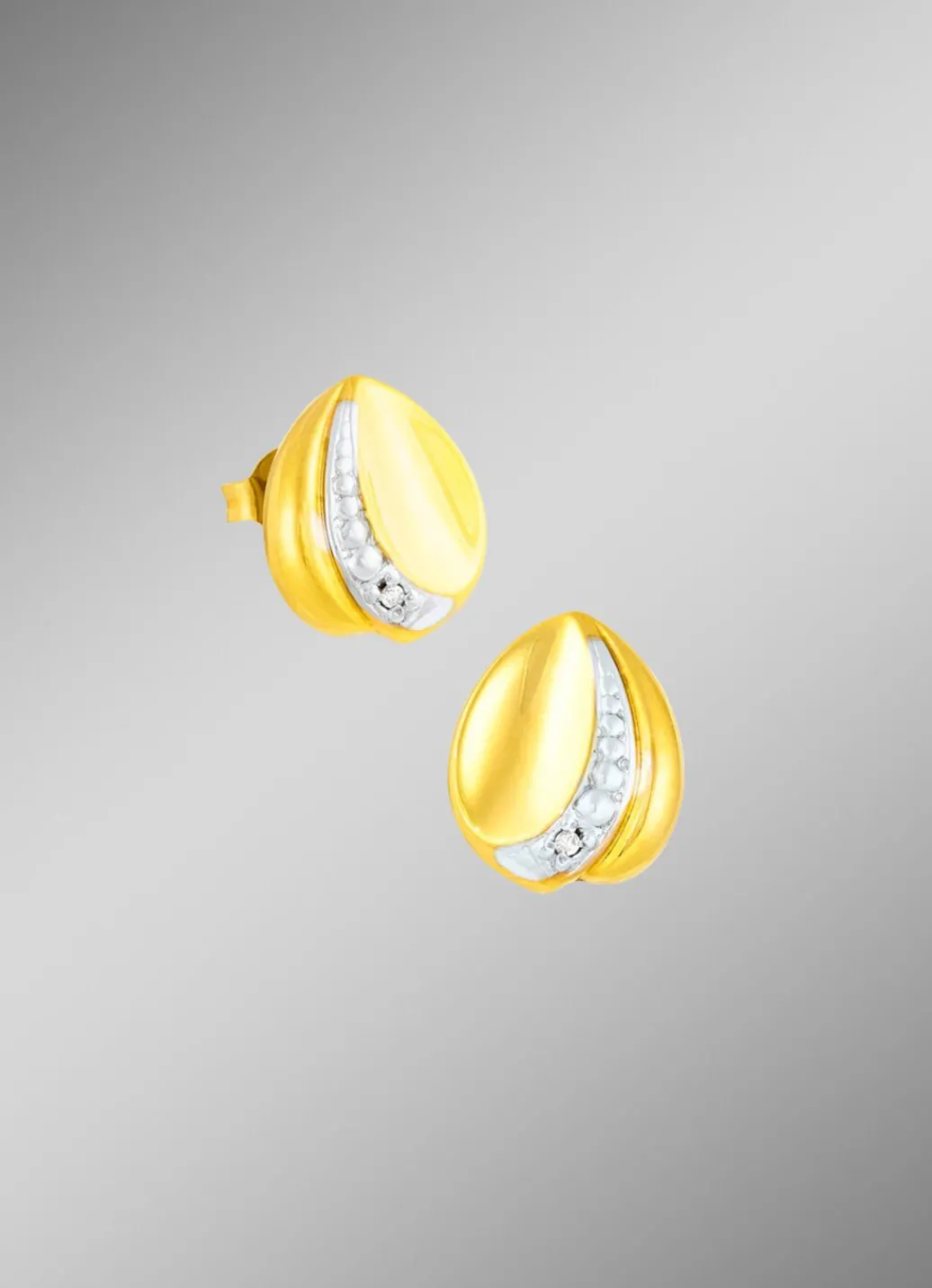 Hot Ohrstecker in Bicolor mit Diamanten Damen Ohrschmuck