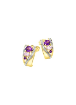 Damen Mona Ohrschmuck<Ohrstecker mit Amethyst und Zirkonia