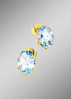 Best Ohrstecker mit Blautopas Damen Ohrschmuck