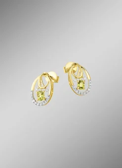 Damen Mona Ohrschmuck<Ohrstecker mit Brillanten und Peridot