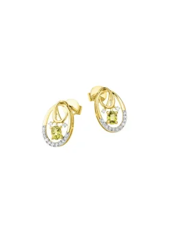 Damen Mona Ohrschmuck<Ohrstecker mit Brillanten und Peridot