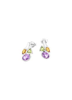 Best Ohrstecker mit echt Amethyst, echt Citrin und echt Peridot Damen Ohrschmuck