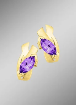 Damen Mona Ohrschmuck<Ohrstecker mit echt Amethyst