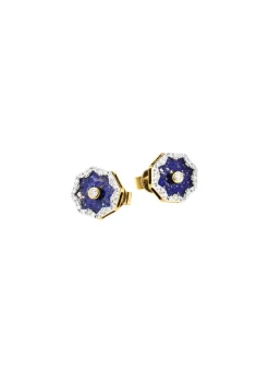 Damen Mona Ohrschmuck<Ohrstecker mit echt Lapislazuli, Brillanten und Diamanten