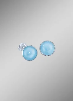 Clearance Ohrstecker mit echt Milky-Aquamarin Damen Ohrschmuck
