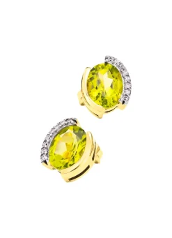 Damen Mona Ohrschmuck<Ohrstecker mit echt Peridot und synth. Zirkonia