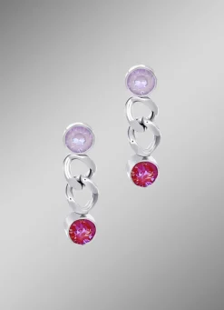 Clearance Ohrstecker mit Kristallen in Pink Damen Ohrschmuck|Modeschmuck