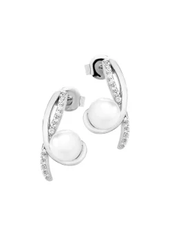 Best Ohrstecker mit Süßwasser-Zuchtperlen und synth. Zirkonia Damen Ohrschmuck