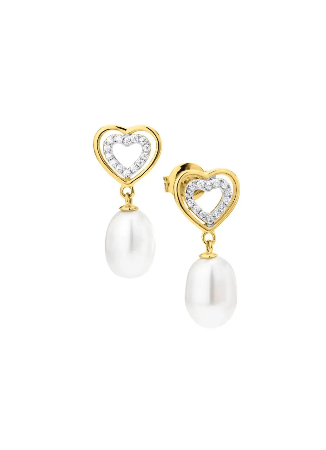 Clearance Ohrstecker mit Süßwasser-Zuchtperlen und synth. Zirkonia Damen Ohrschmuck
