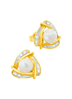Best Originelle Ohrstecker mit Süßwasser-Zuchtperlen Damen Ohrschmuck