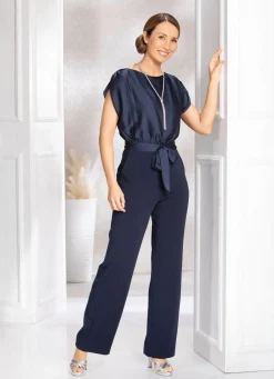 Damen Mona Abendkleider|Abendmode<Overall mit Bindegürtel