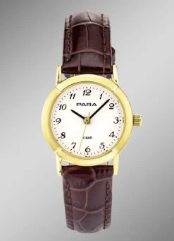 Sale Para Quartz-Damenuhr mit Lederband Damen Quarzuhren
