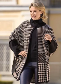 Hot Poncho in offener Form Damen Strickjacken