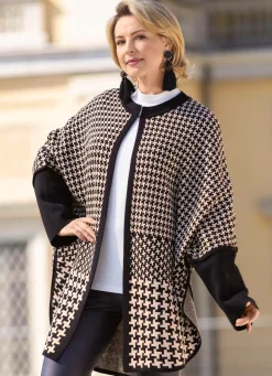 Hot Poncho in offener Form Damen Strickjacken