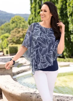 Damen Mona Tuniken<Poncho-Tunika mit eingearbeitetem Top