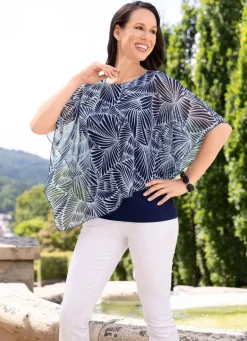 Damen Mona Tuniken<Poncho-Tunika mit eingearbeitetem Top