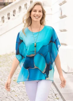 Damen Mona Tuniken<Poncho-Tunika mit eingearbeitetem Top