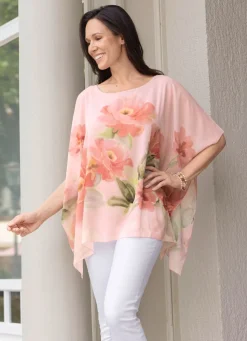 Damen Mona Tuniken<Poncho-Tunika mit eingearbeitetem Top