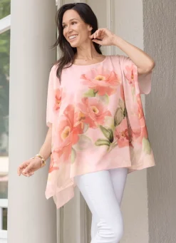 Damen Mona Tuniken<Poncho-Tunika mit eingearbeitetem Top