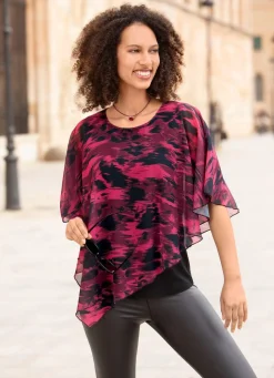 Damen Mona Tuniken<Poncho-Tunika mit eingearbeitetem Top