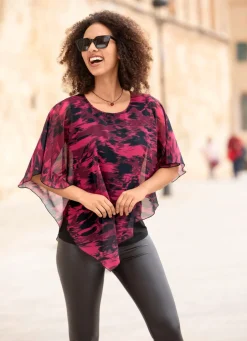 Damen Mona Tuniken<Poncho-Tunika mit eingearbeitetem Top
