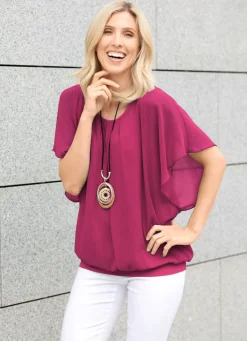 Damen Mona Tuniken|Basics<Poncho-Tunika mit eingearbeitetem Top