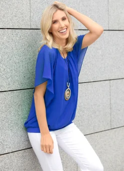 Damen Mona Tuniken|Basics<Poncho-Tunika mit eingearbeitetem Top