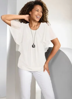 Damen Mona Tuniken|Basics<Poncho-Tunika mit Fledermausärmeln