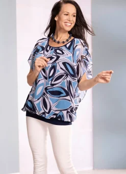 Damen Mona Tuniken<Poncho-Tunika mit tollem Druck