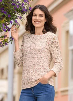 Damen Mona Basics|Pullover<Pullover aus hochwertigem Multicolor-Effektgarn
