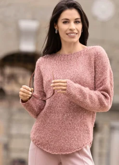 Damen Mona Basics|Pullover<Pullover aus Melangegarn