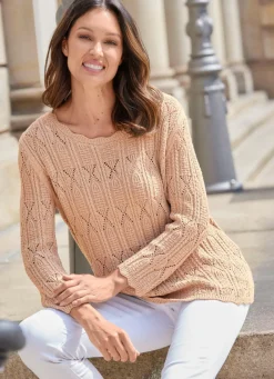 Damen Mona Basics|Pullover<Pullover im Mustermix und mit Wellenabschlüssen
