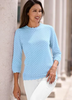 Damen Mona Pullover|Basics<Pullover in Ajourdessin