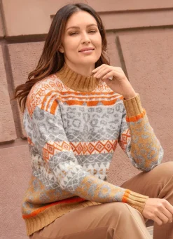 Damen Mona Pullover<Pullover in aufwendigem Mustermix