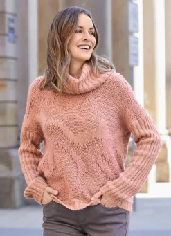 Damen Mona Basics|Pullover<Pullover in aufwendiger Struktur mit Glitzer