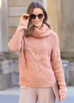 Damen Mona Basics|Pullover<Pullover in aufwendiger Struktur mit Glitzer