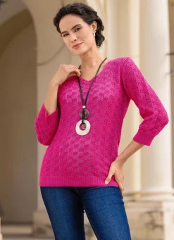 Damen Mona Basics|Pullover<Pullover in ausgefallenem Mustermix