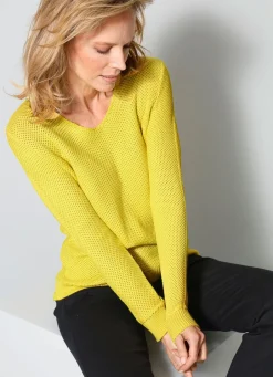 Damen Mona Pullover|Basics<Pullover in dekorativer Struktur