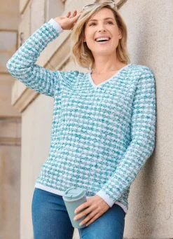 Damen Mona Pullover<Pullover in Garnmix mit Federgarn