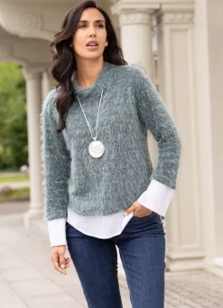 Damen Mona Pullover<Pullover in 2-in-1-Optik