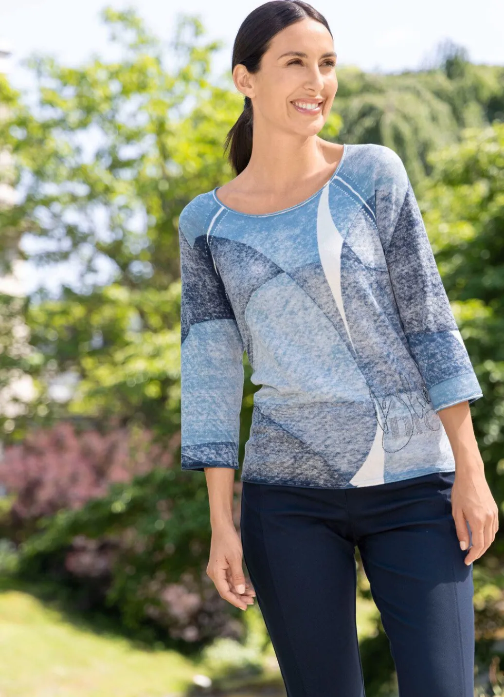 Damen Mona Pullover<Pullover in leichter Batikoptik