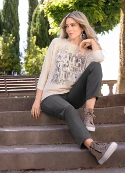 Damen Mona Pullover<Pullover in leichter Fledermausform