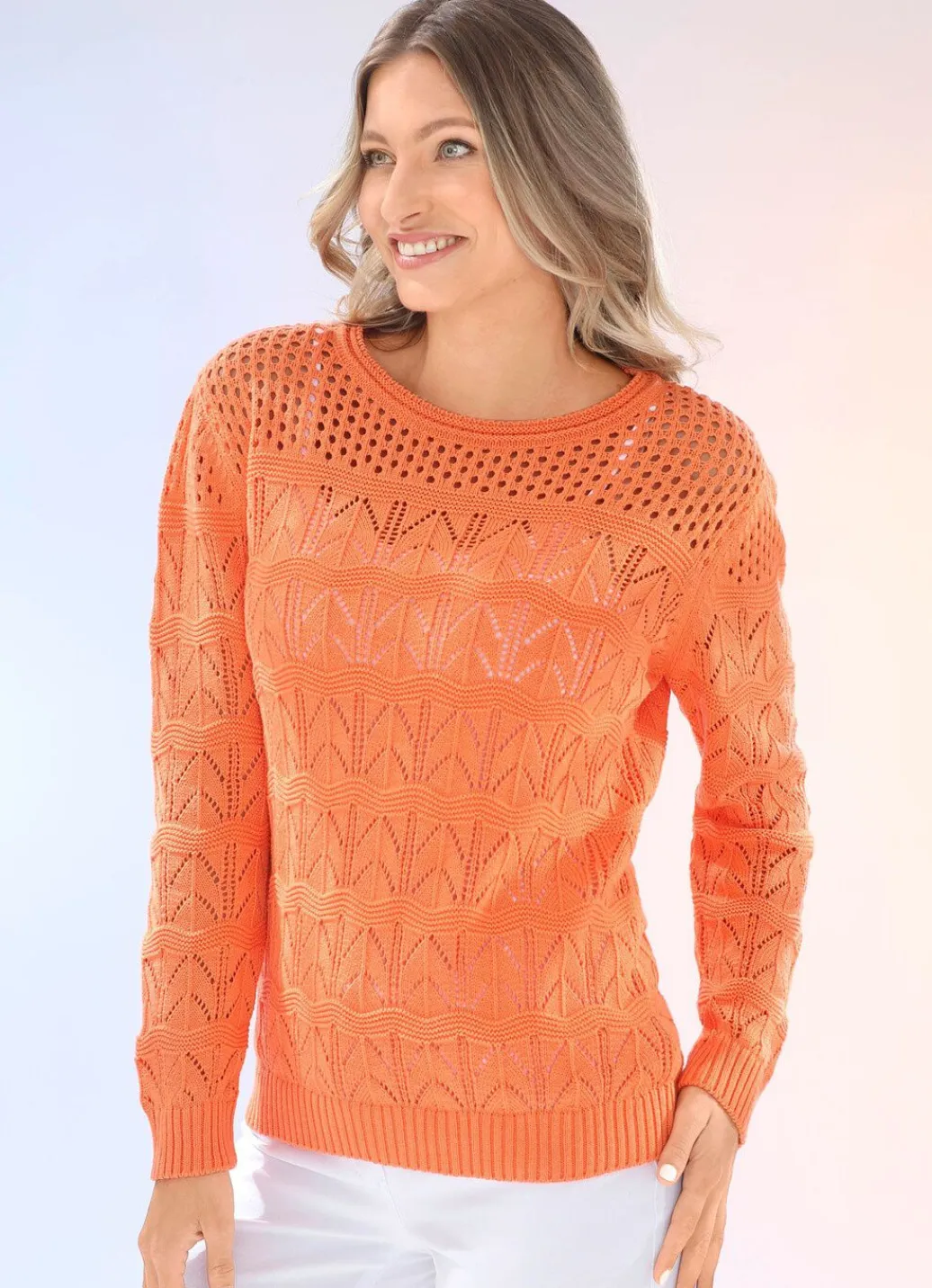 Damen Mona Pullover|Basics<Pullover in Mustermix