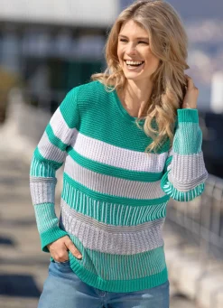 Damen Mona Pullover<Pullover in Mustermix