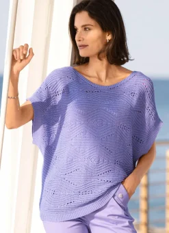 Damen Mona Pullover|Basics<Pullover in quergestrickem Dessin