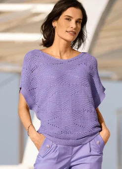 Damen Mona Pullover|Basics<Pullover in quergestrickem Dessin